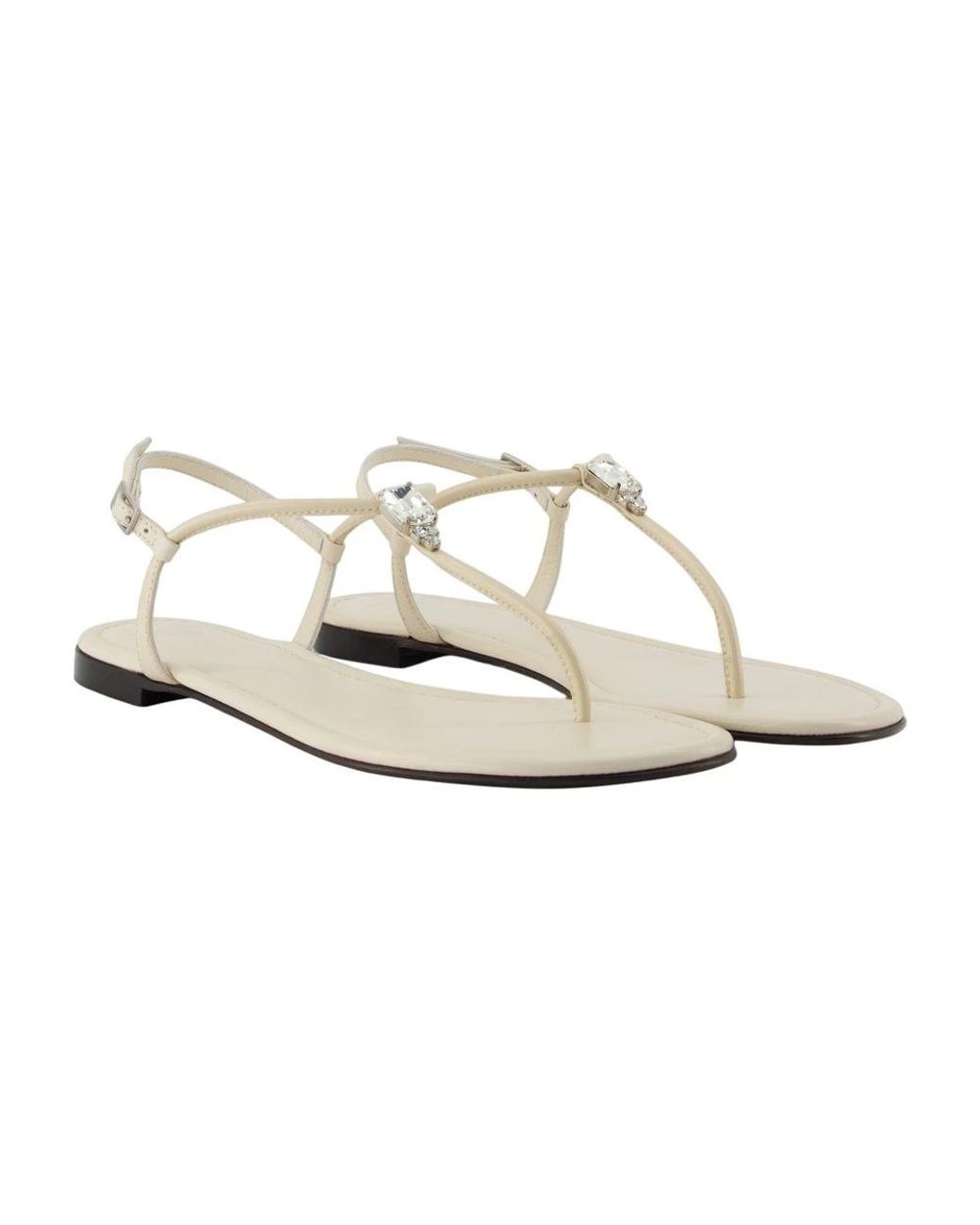 Giuseppe Zanotti White Flat Sandals