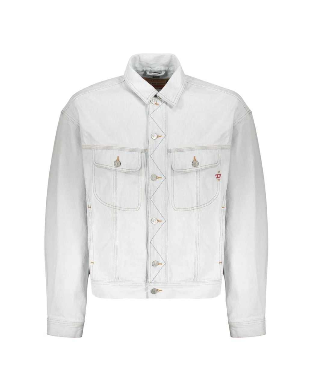 DIESEL Jassen ,Blauw ,Denim Light Denim Jacket in het White voor heren