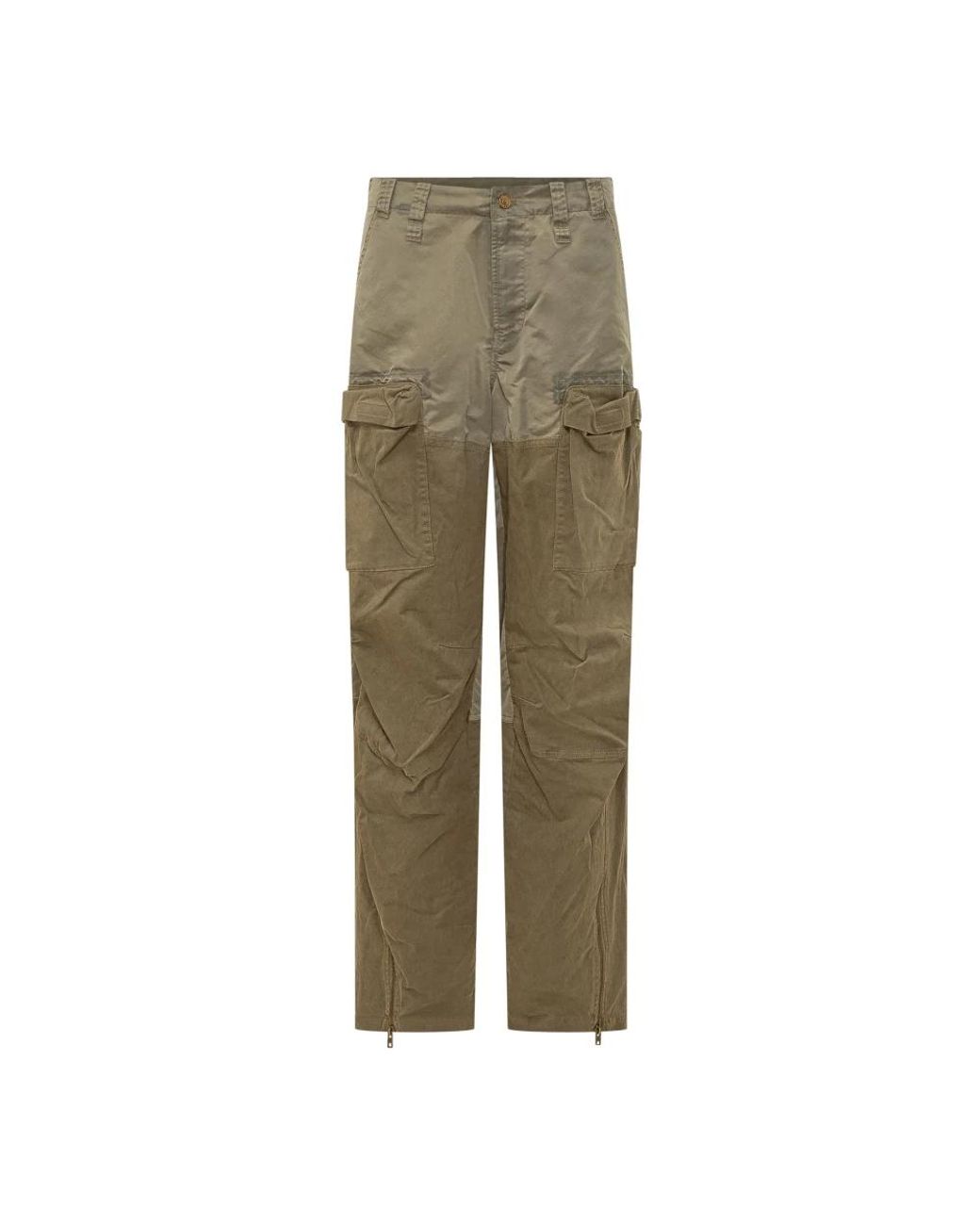 DIESEL Green Straight Trousers