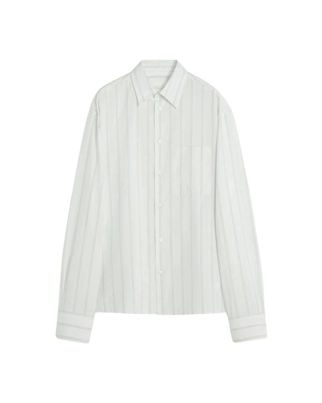 Lanvin Overhemden ,Wit ,Katoen Chemise Rayée in het White voor heren