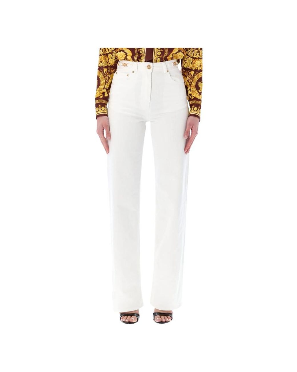 Versace White Straight Jeans
