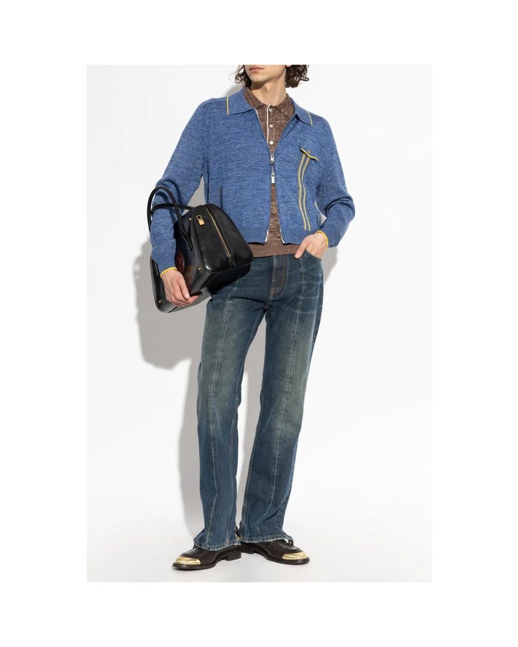 Versace Blue Straight Jeans for men