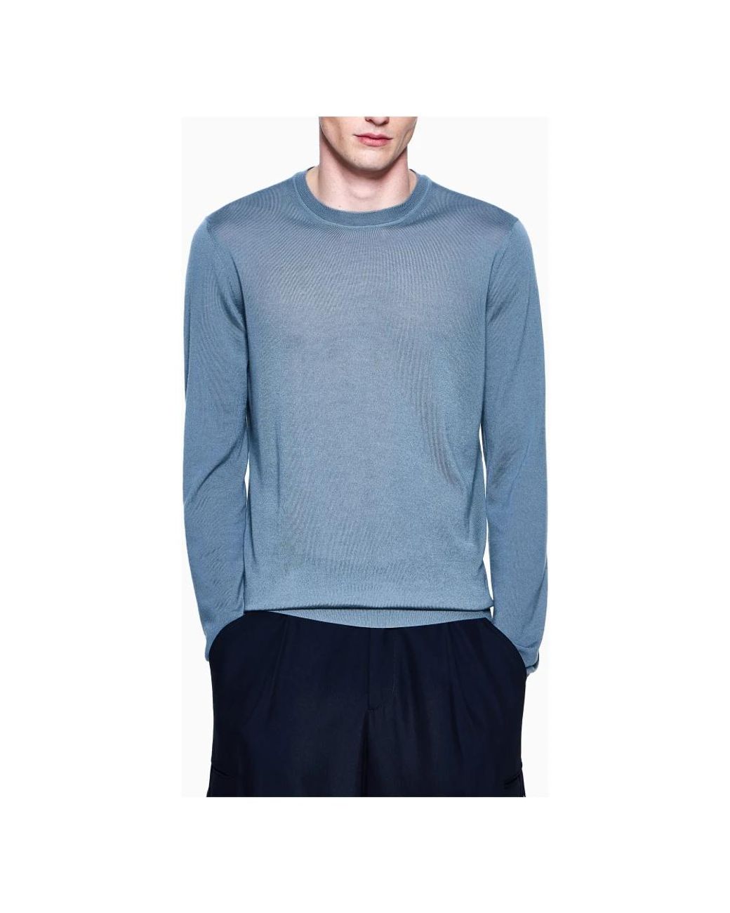 Giorgio Armani Blue Cashmere Knitwear for men