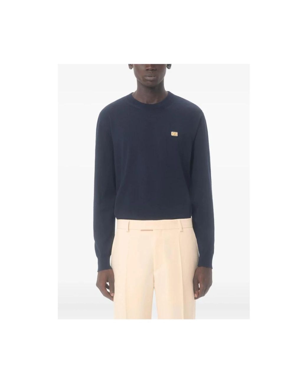 Valentino Blue Round-Neck Knitwear for men