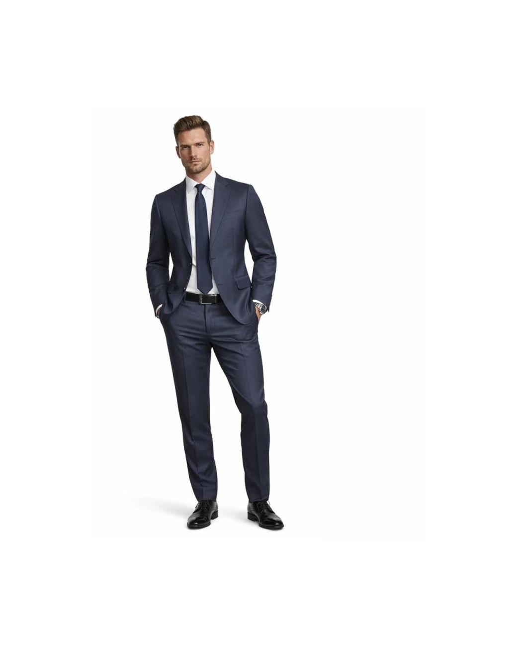 Boss Blue Single Breasted Suits for men