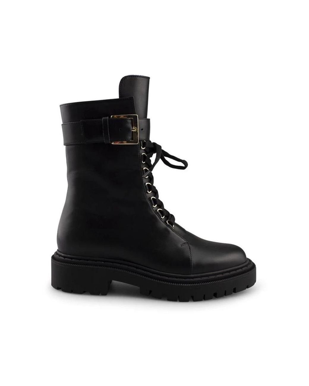 Deabused Schoenen ,Zwart ,Leer Veterlaarzen in het Black