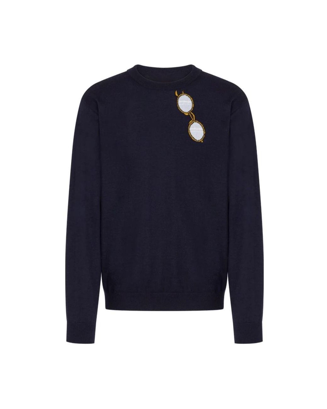 Moschino Blue Round-Neck Knitwear for men