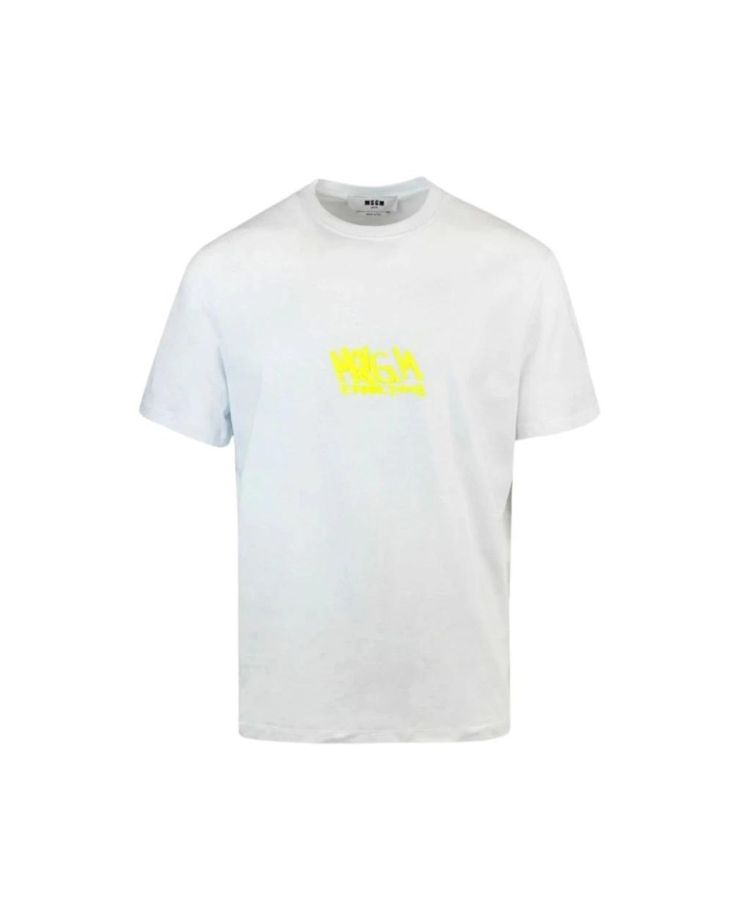 MSGM Tops ,Wit ,Katoen Wit Optisch Katoenen T-Shirt in het White voor heren