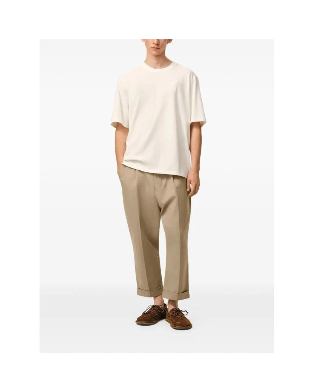 AMI Natural Straight Trousers for men