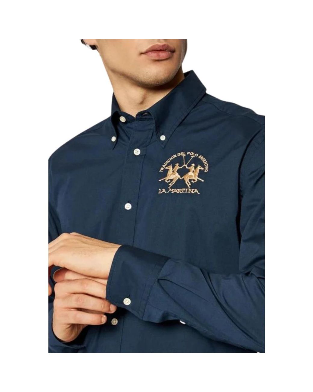 La Martina Blue Casual Shirts for men