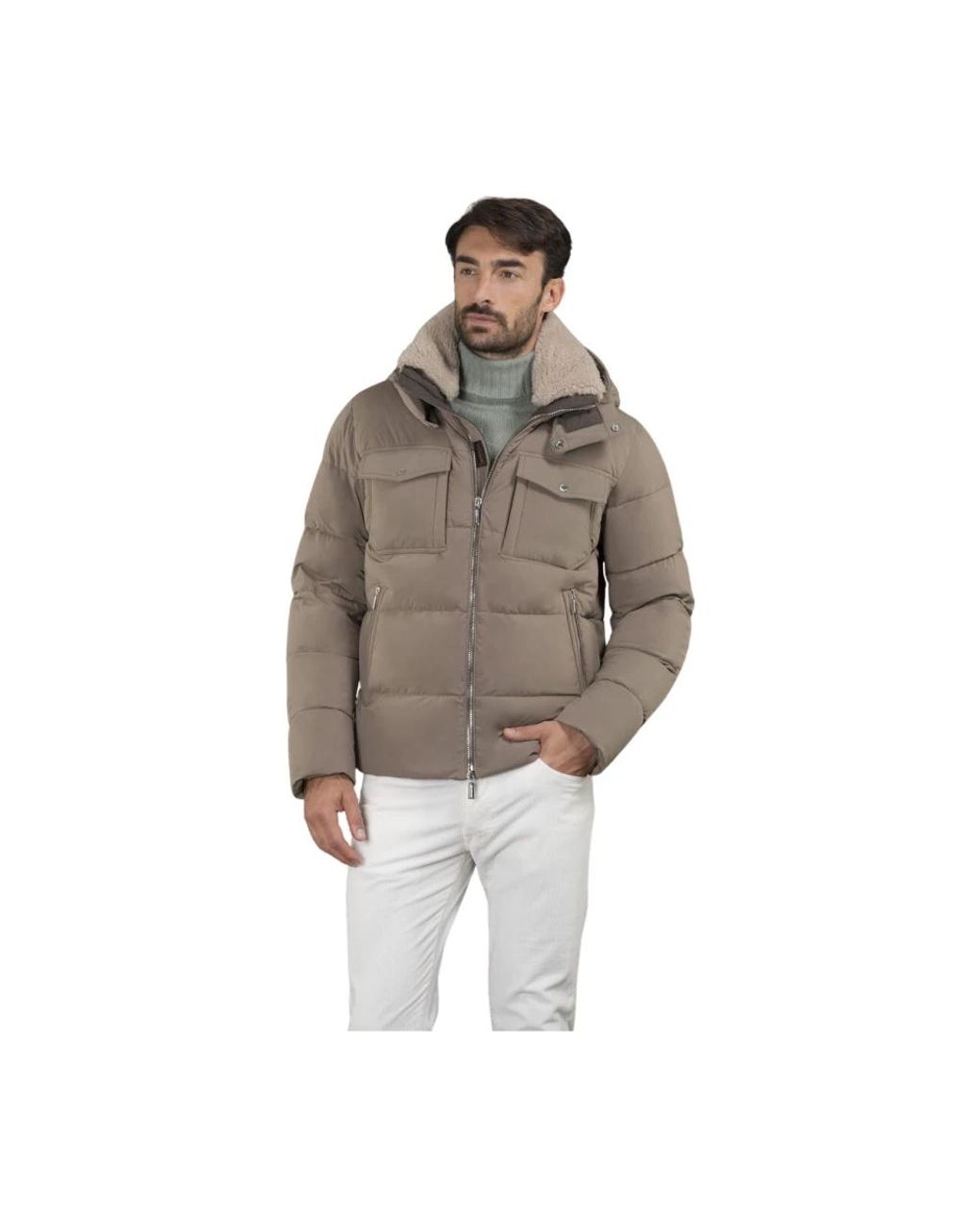 Moorer Brown Down Jackets for men