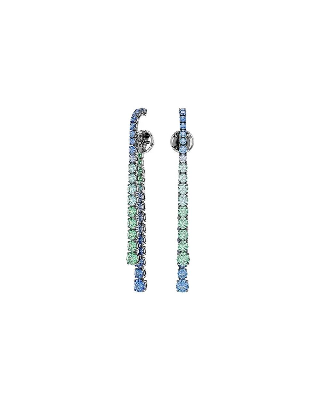 Swarovski Blue Matrix Drop Ohrringe