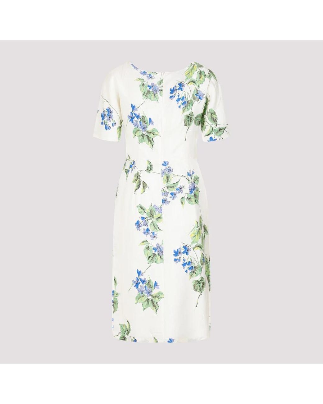 Prada Blue Nude & Neutral Cupro Midi Dress