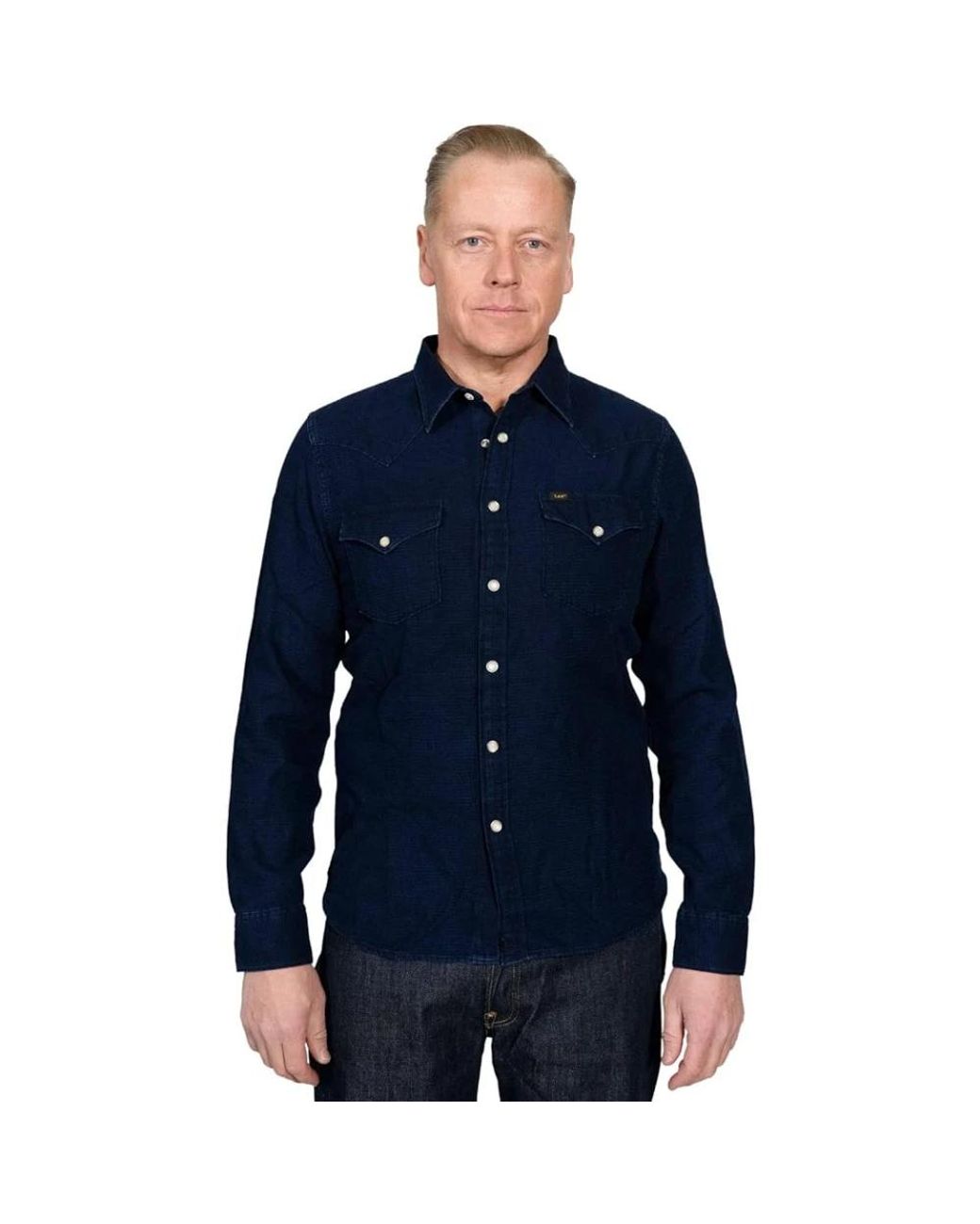 Lee Jeans Blue Denim Shirts for men