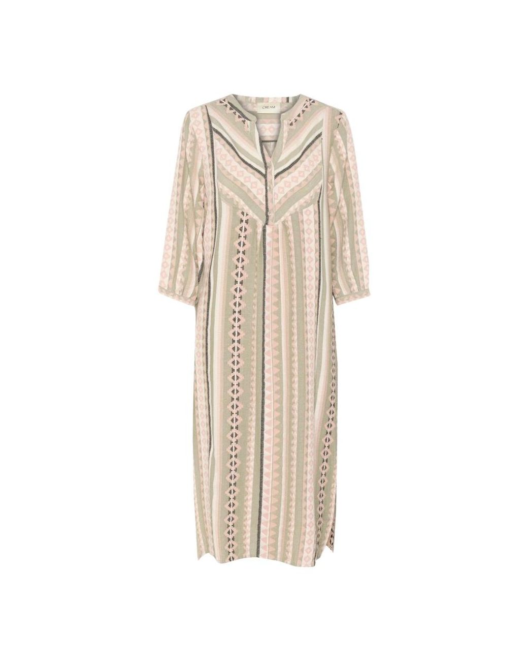 Cream Midi Jurk in het Natural