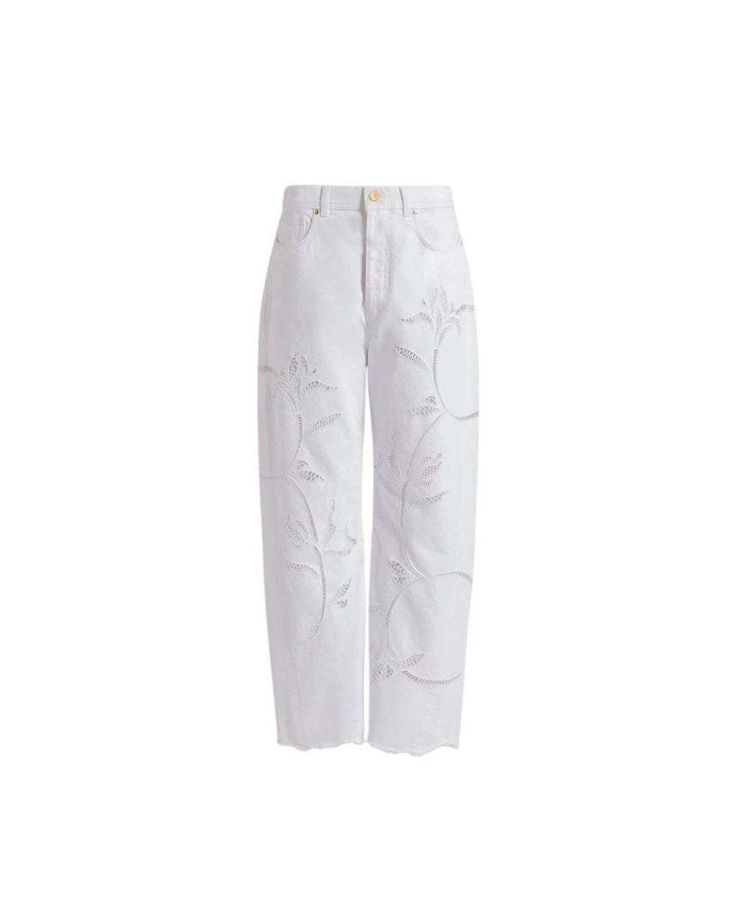 Alberta Ferretti White Cropped Trousers