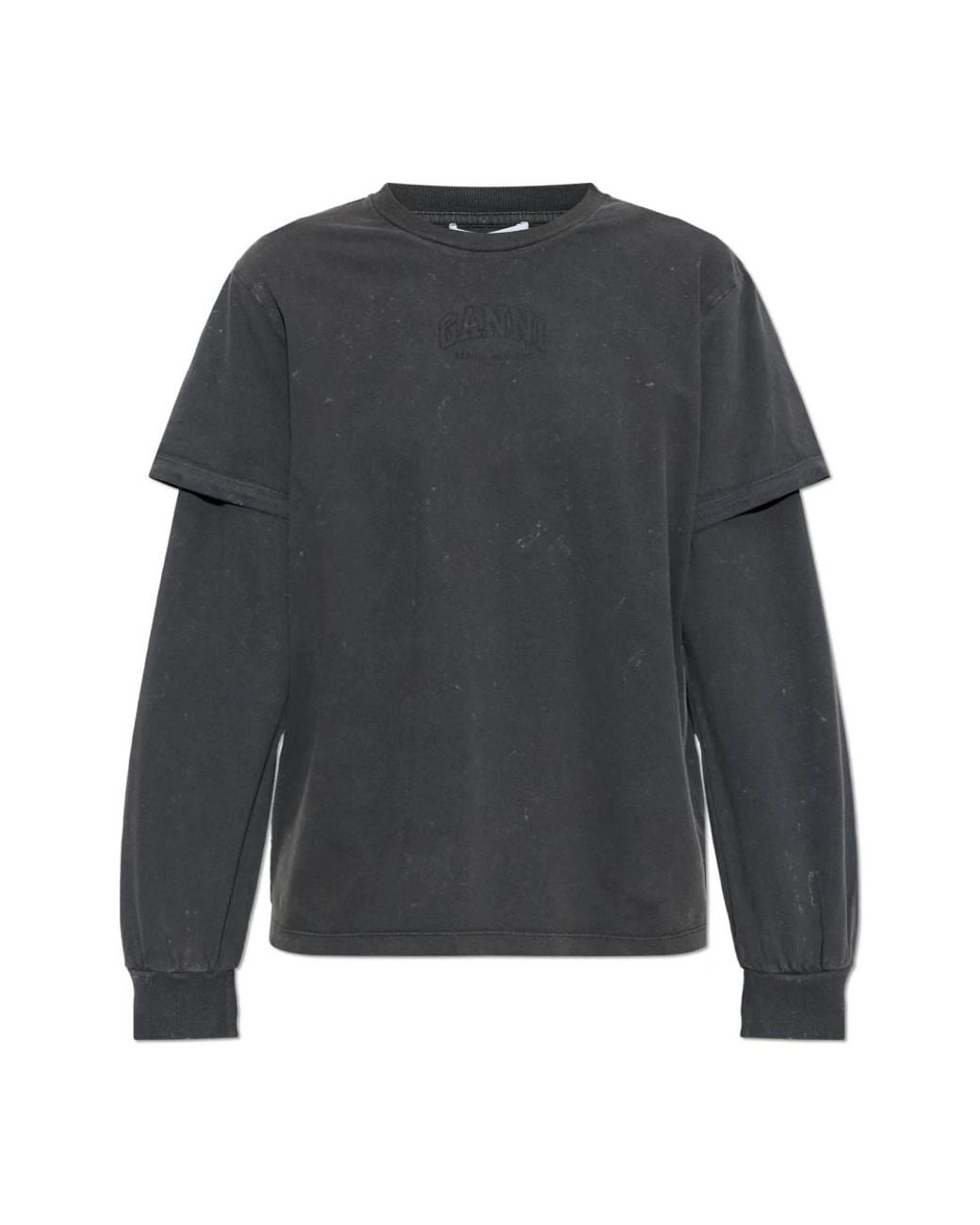 Ganni Gray Long Sleeve T-Shirts