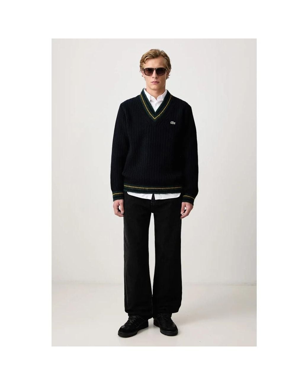 Wide Jeans Lacoste de hombre de color Black