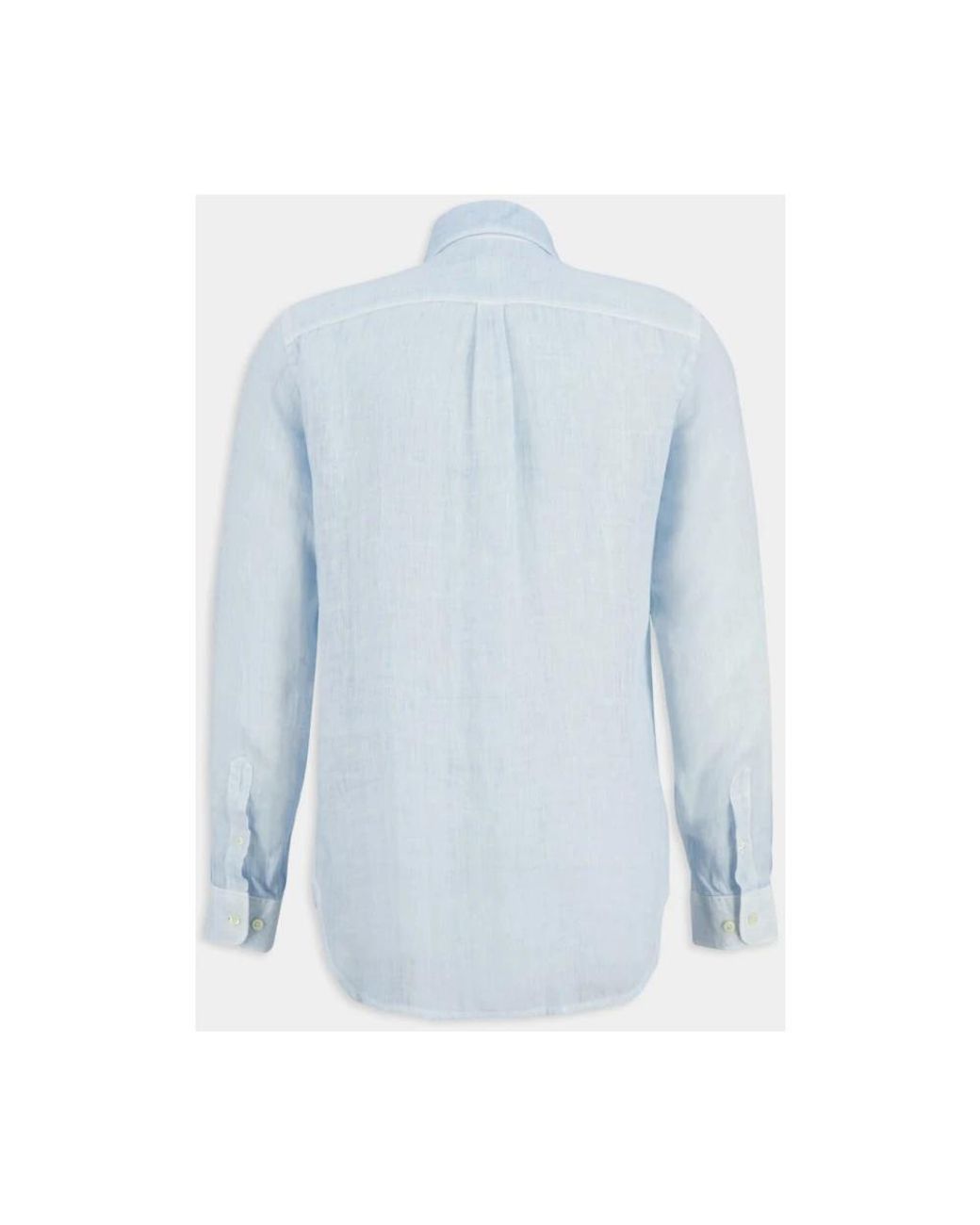 Casual Shirts di 120% Lino in Blue da Uomo