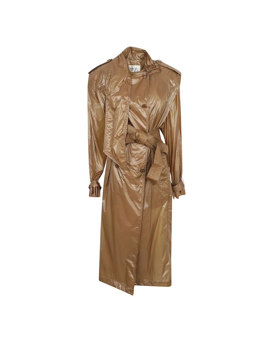 Saint Laurent Brown Belted Coats