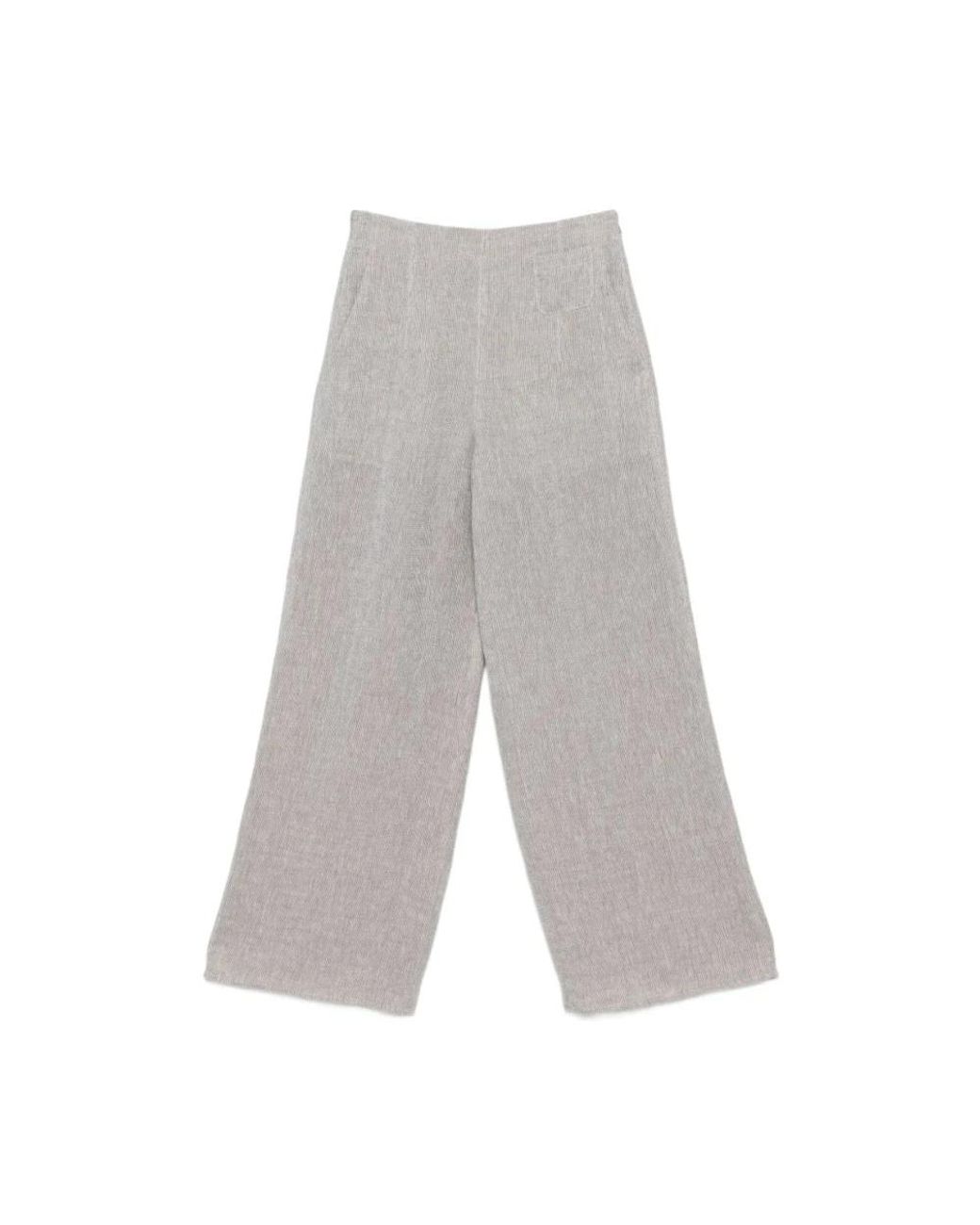 Emporio Armani Gray Wide Trousers