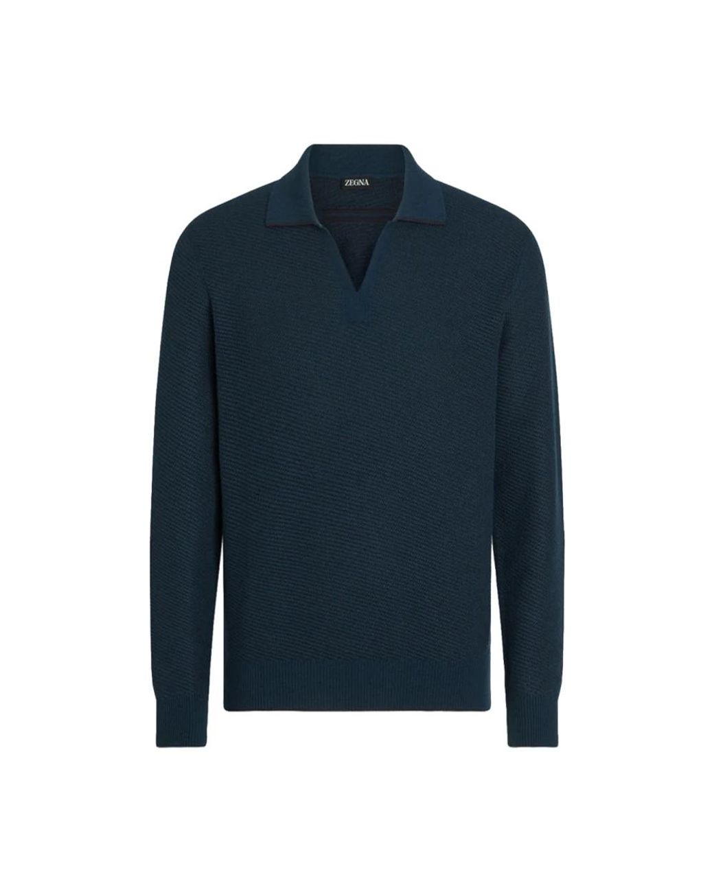 Zegna Blue V-Neck Knitwear for men