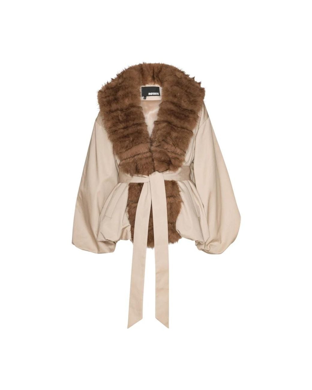 ROTATE BIRGER CHRISTENSEN Brown Faux Fur & Shearling Jackets