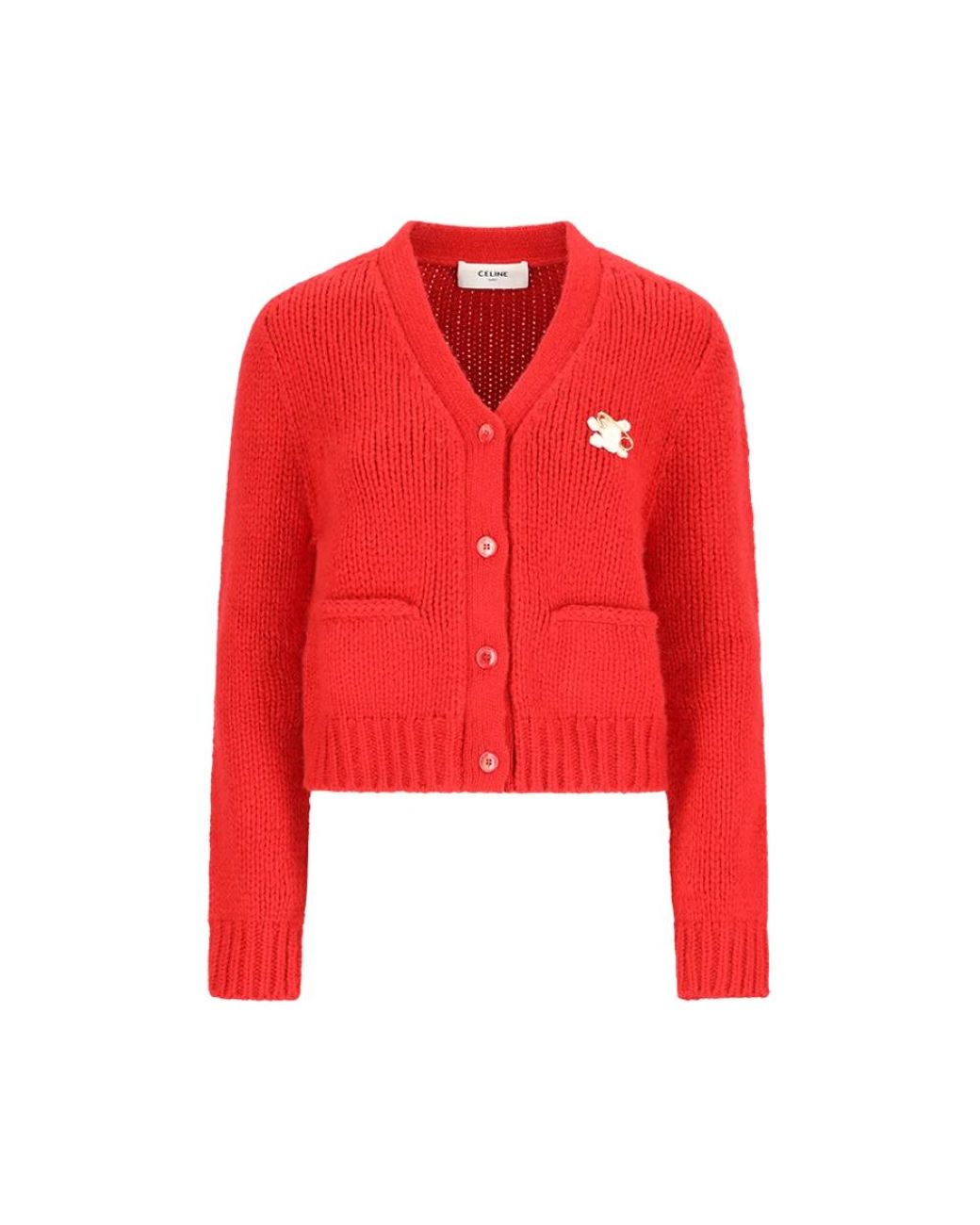 Céline Red Cashmere Knitwear