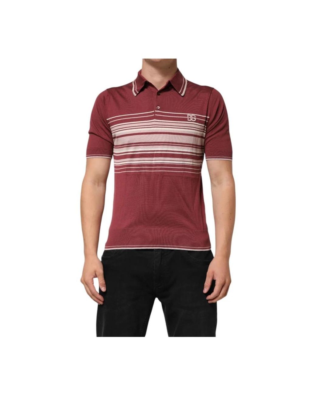 Dolce & Gabbana Red Polo Shirts for men