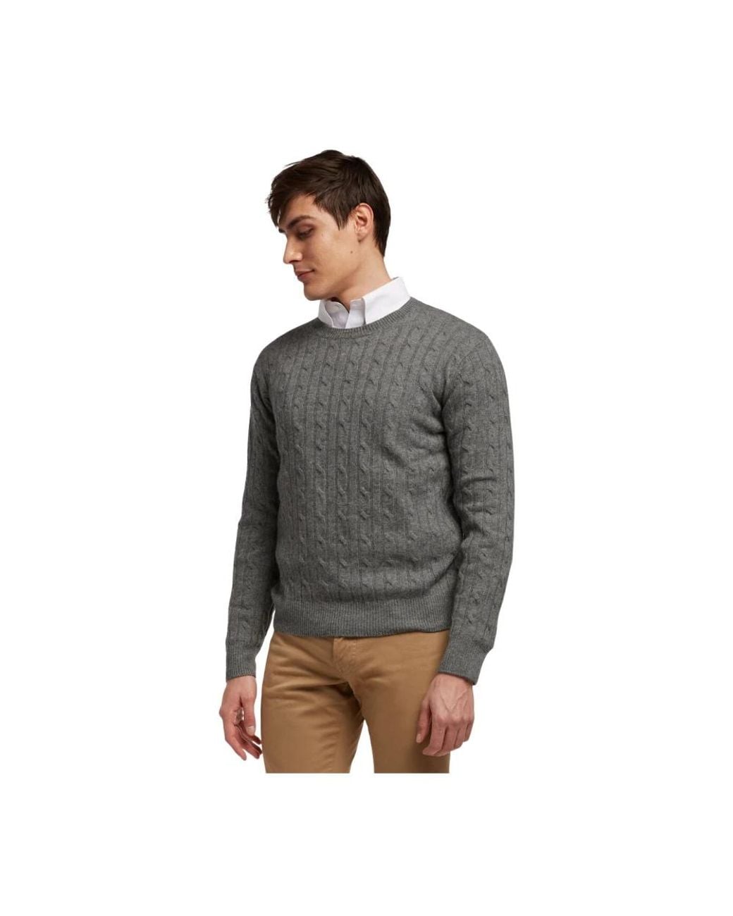 Brooks Brothers Gray Round-Neck Knitwear for men