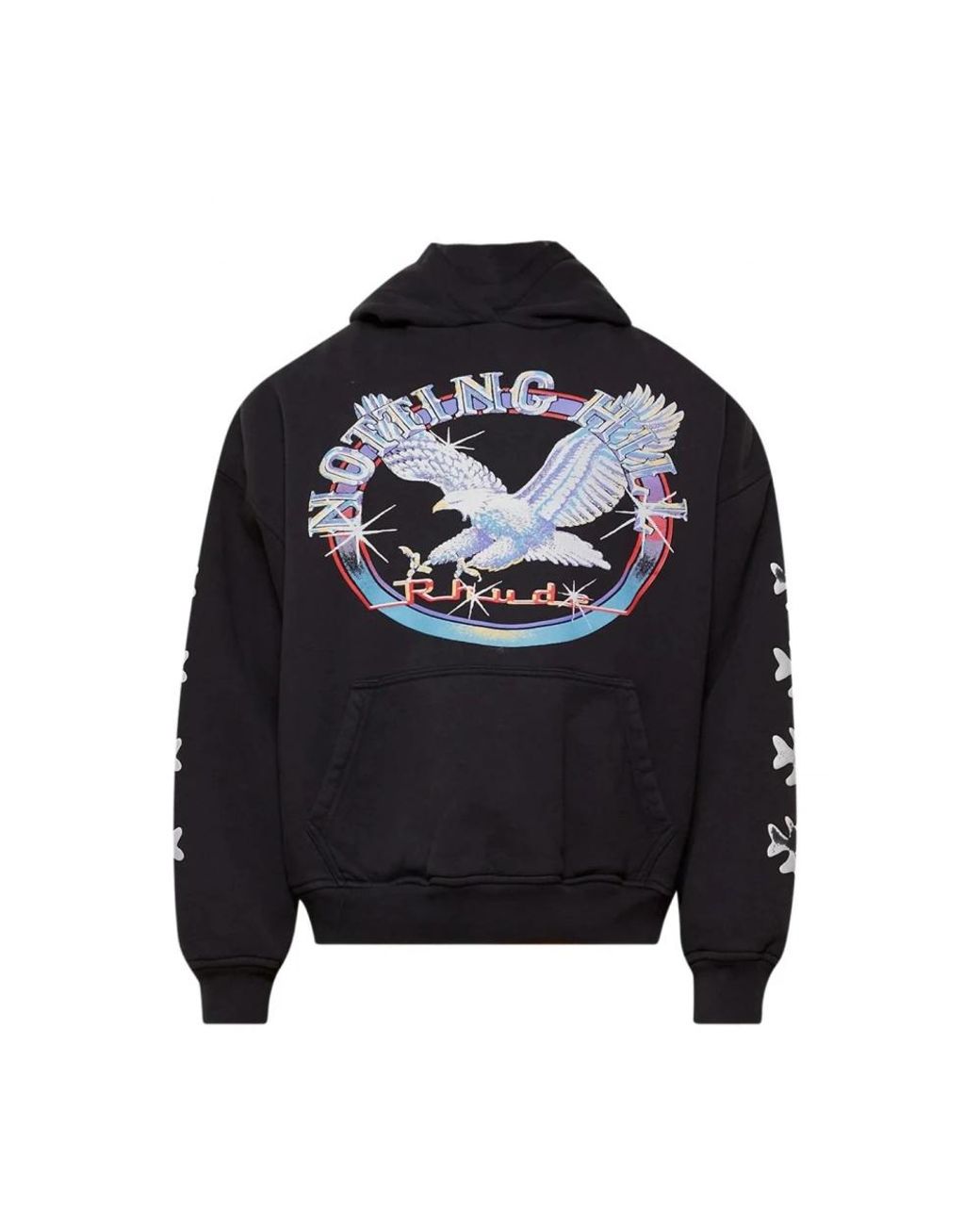 Rhude Hoodies & Sweatvesten ,Zwart ,Katoen Notting Hill Eagle Hoodie Zwart in het Blue voor heren
