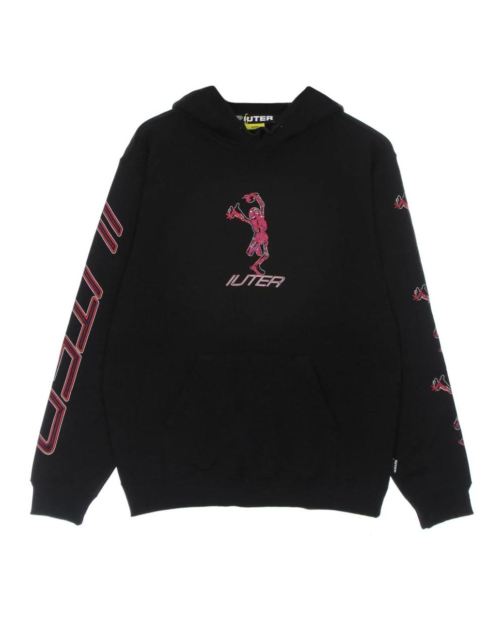 Iuter Hoodies & Sweatvesten ,Zwart ,Katoen Zwarte Skeleton Hoodie Lange Mouw Sweatshirt in het Black voor heren