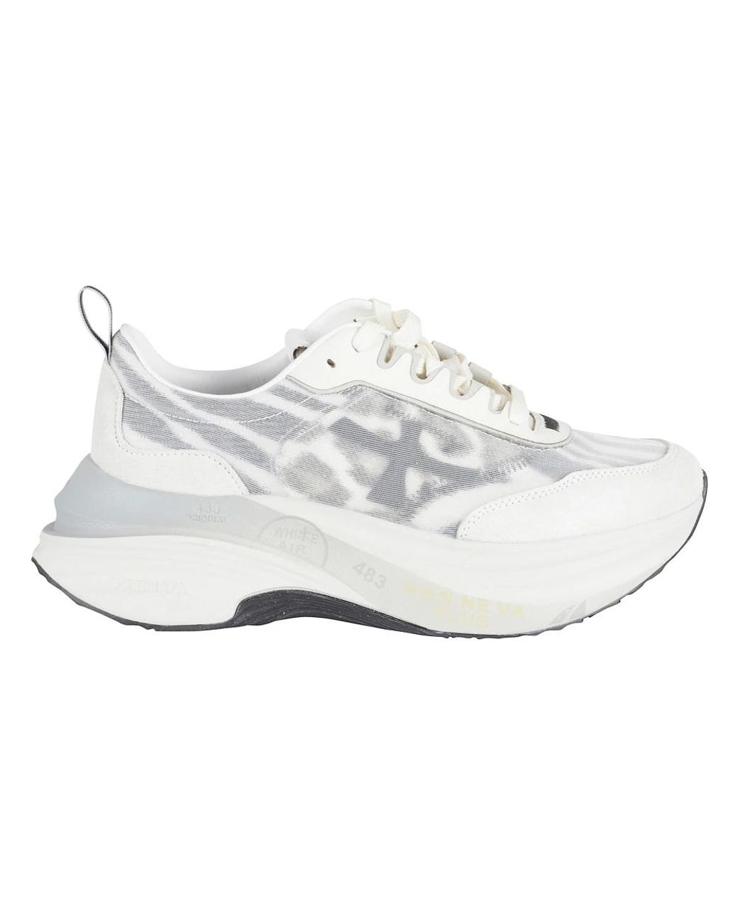 Premiata White Hill 7507 Side-Logo Cotton-Blend Sneakers