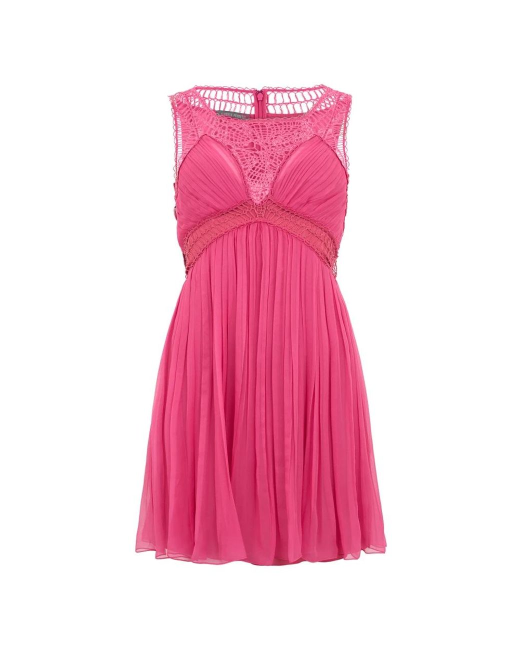 Alberta Ferretti Jurk Met Geplooide Rok in het Pink