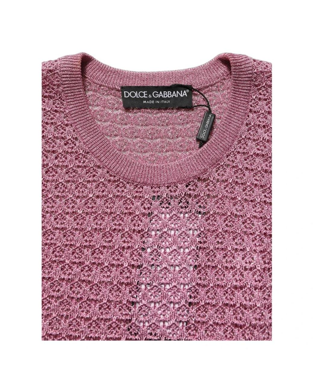 Dolce & Gabbana Purple Round-Neck Knitwear