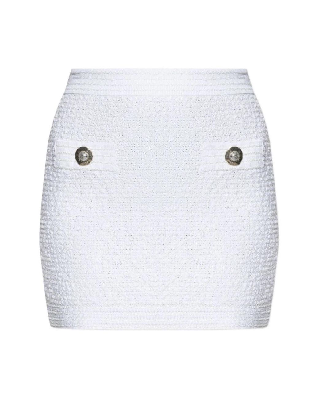 Balmain White Short Skirts
