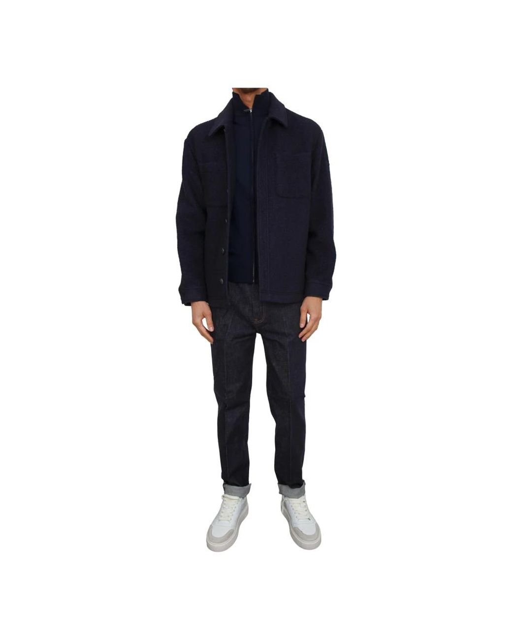 Guess Truien & Vesten ,Blauw ,Wol Fred Full-Zip Wool Sweater in het Blue voor heren