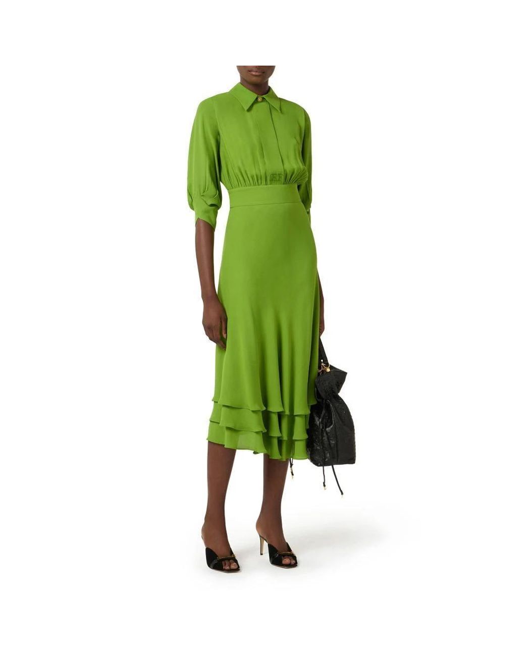 knee length dresses for ladies Midi Dress in Knit with Ribbed Work
