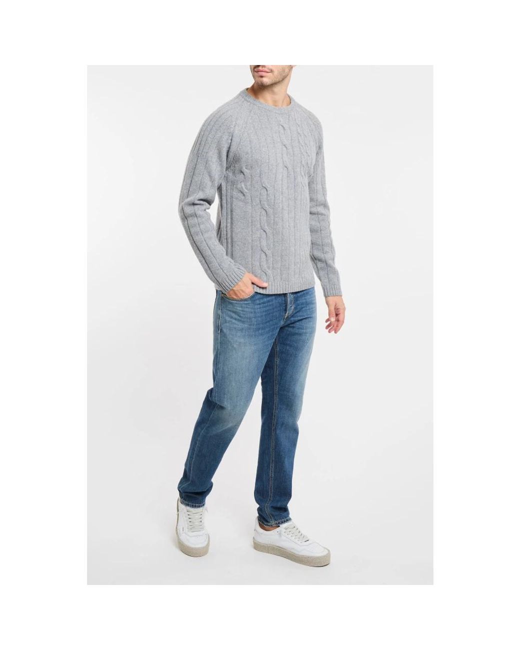 Daniele Fiesoli Gray Round-Neck Knitwear for men