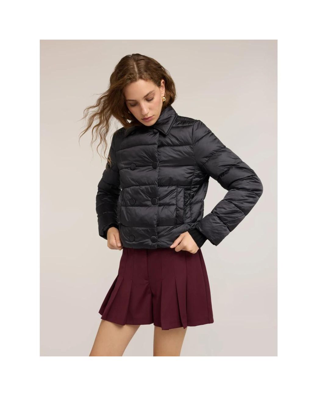 Winter Jackets mötivi de color Black