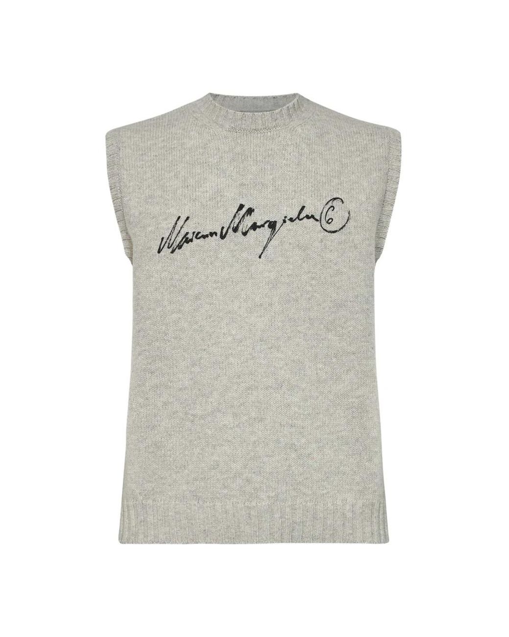 MM6 by Maison Margiela Gray Sleeveless Jumpers for men