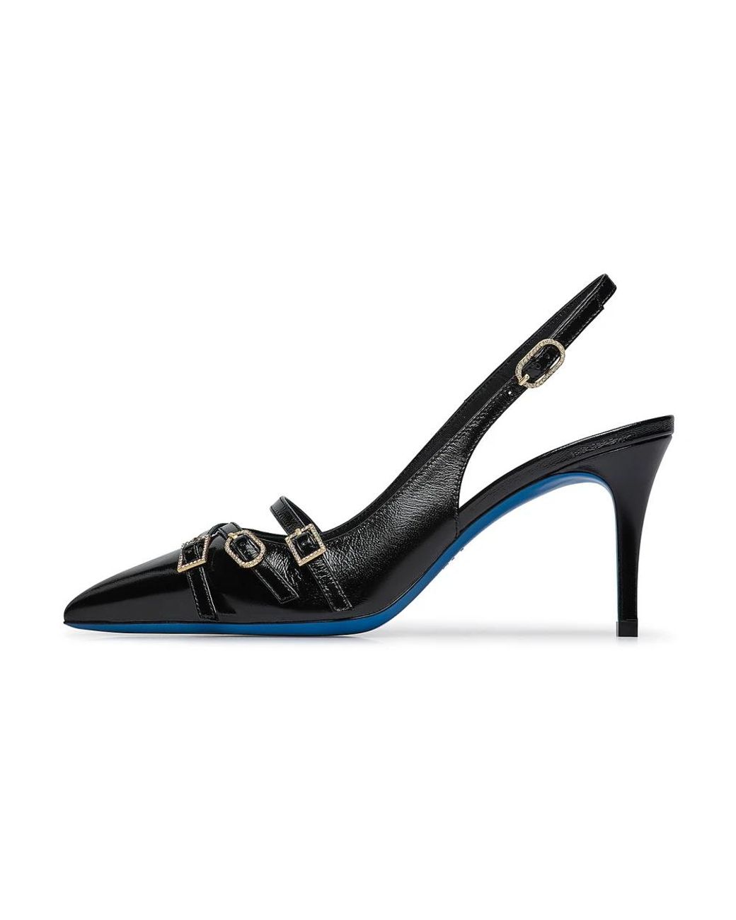 Loriblu Schoenen ,Zwart ,Leer Slingback in het Blue