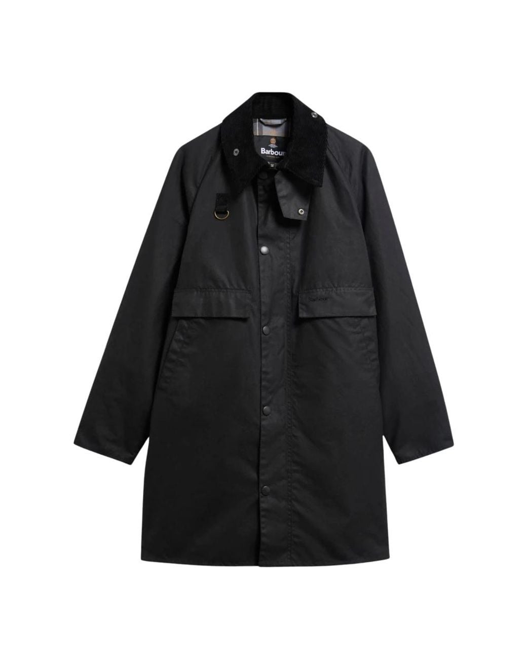 Barbour Long Spey Waxed Jacket in het Black voor heren