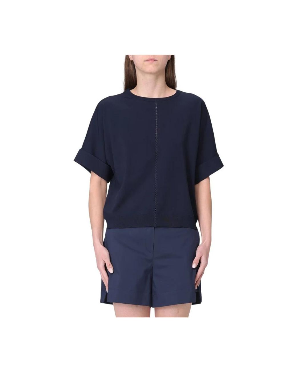Kangra Blue Round-Neck Knitwear