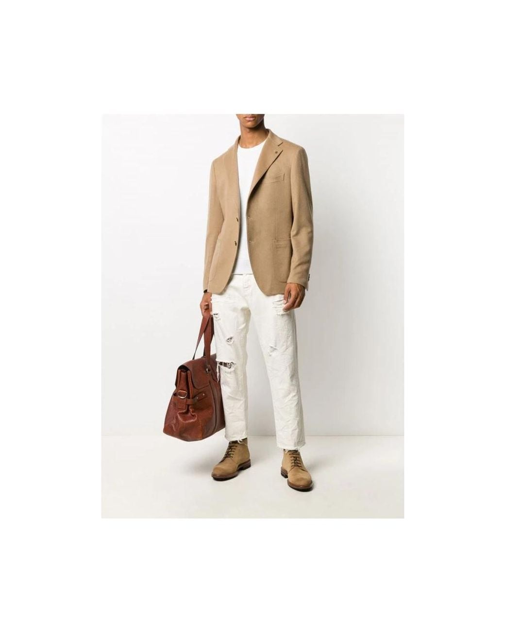 Barba Napoli White Round-Neck Knitwear for men