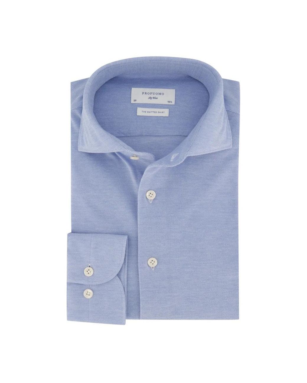Profuomo Overhemden ,Blauw ,Katoen Lichtblauwe Overhemdjurk Van Katoen Met Slim Fit in het Blue voor heren