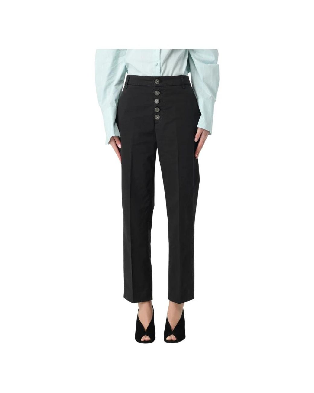 Dondup Straight Trousers in het Black