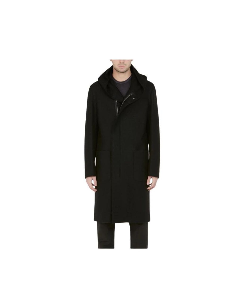 Paolo Pecora Black Single-Breasted Coats for men