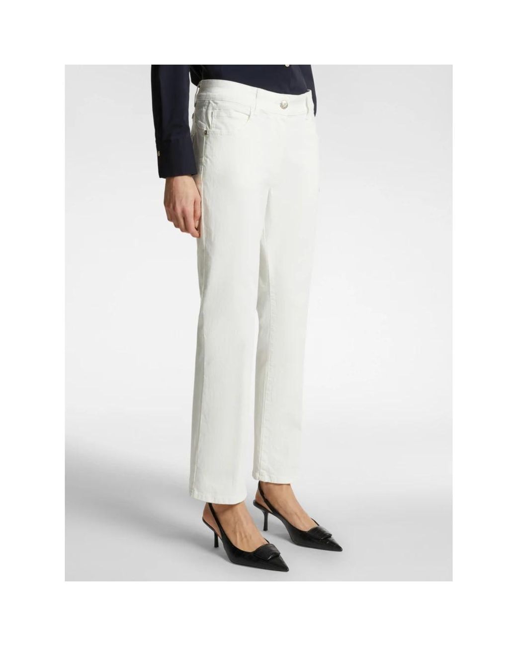 Elena Miro White Wide Trousers