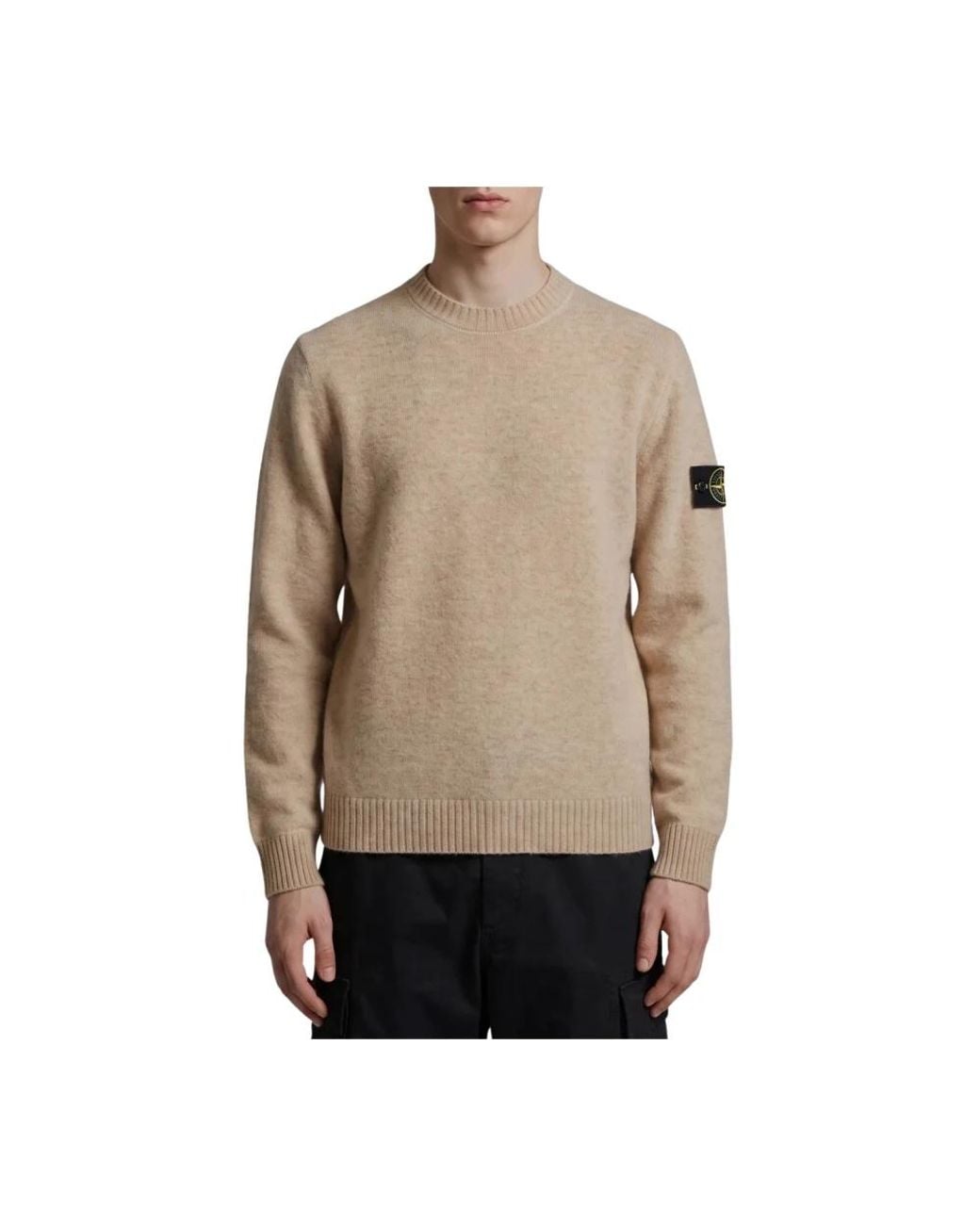 Stone Island Natural Round-Neck Knitwear for men